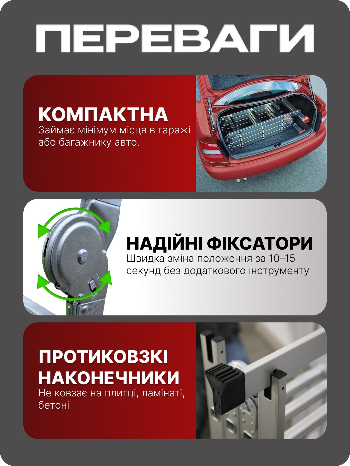 Переваги шарнірної драбини